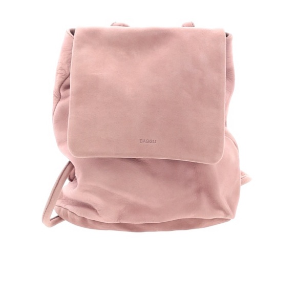 BAGGU Handbags - Baggu Leather Mini Backpack - Lavender Blush Pink